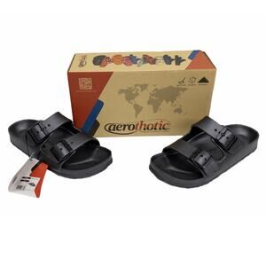 Aerothotic Aerosoft Women's Orthopedic Buckle Gray Sock Sandals size 6